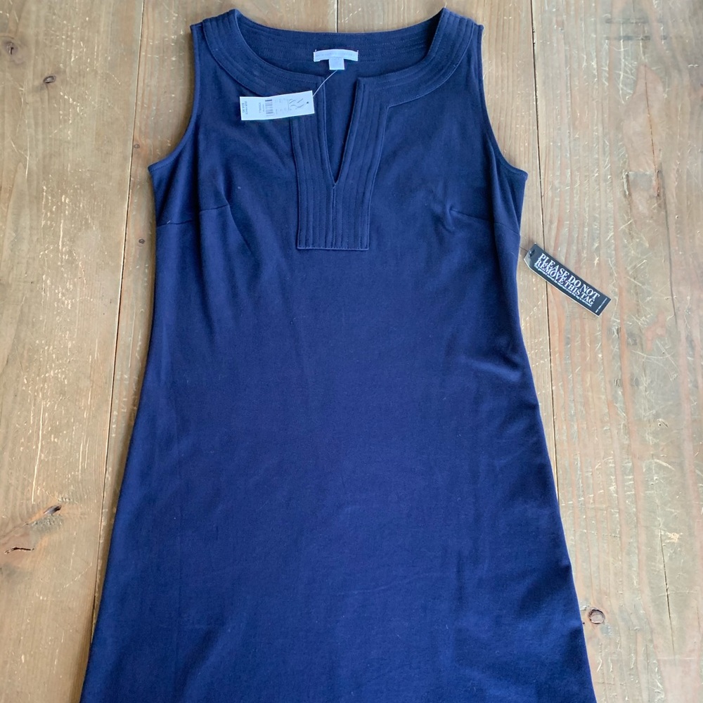 New York & Company Sleeveless Shift Dress-Blue-XS